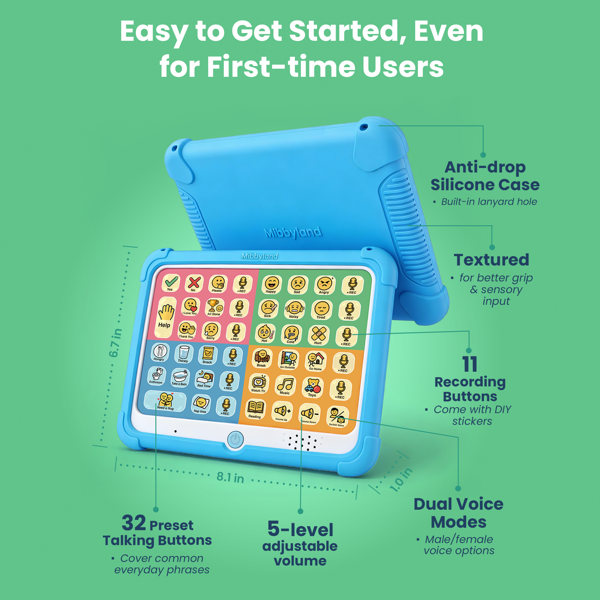 MibbyTalk AAC Communication device for Speech Support & Education Aid